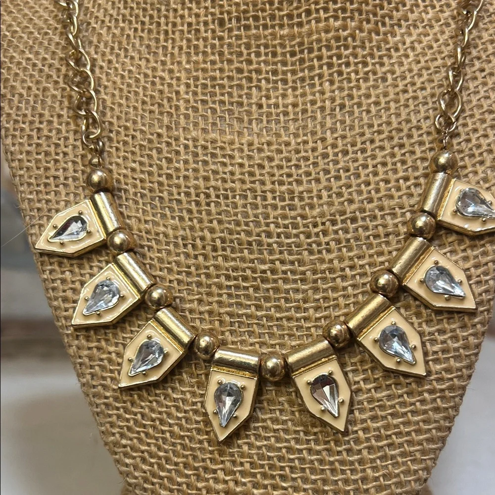 Vintage Gold and Silver Geometric Mid Century Modern Necklace - Picture 3 of 7